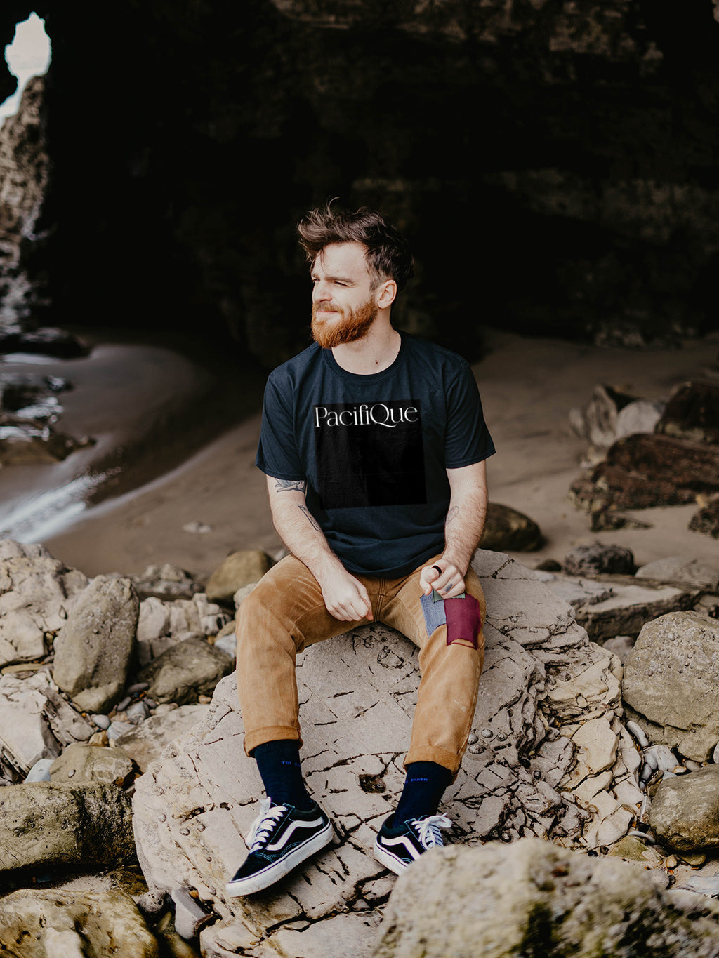 PacifiQue Crew Neck Mens T Shirt Black